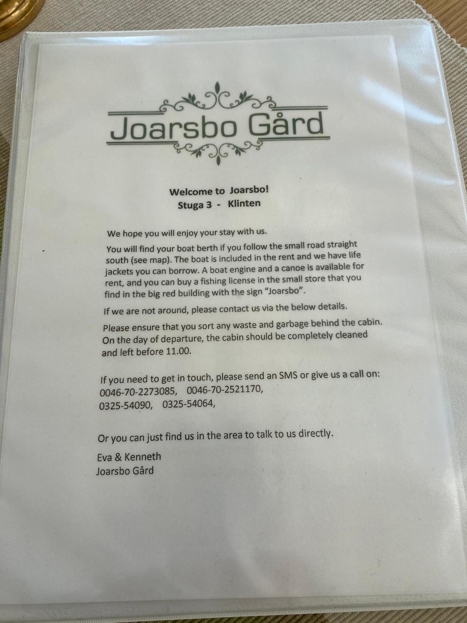 Joarsbo, Stuga 3, Klinten Kalv Extérieur photo